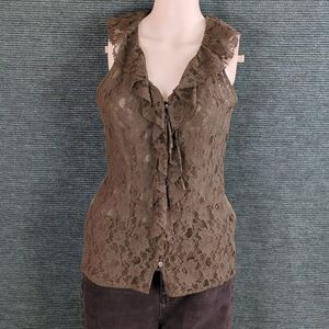 Banana Republic Lace Vest-Top Olive Green